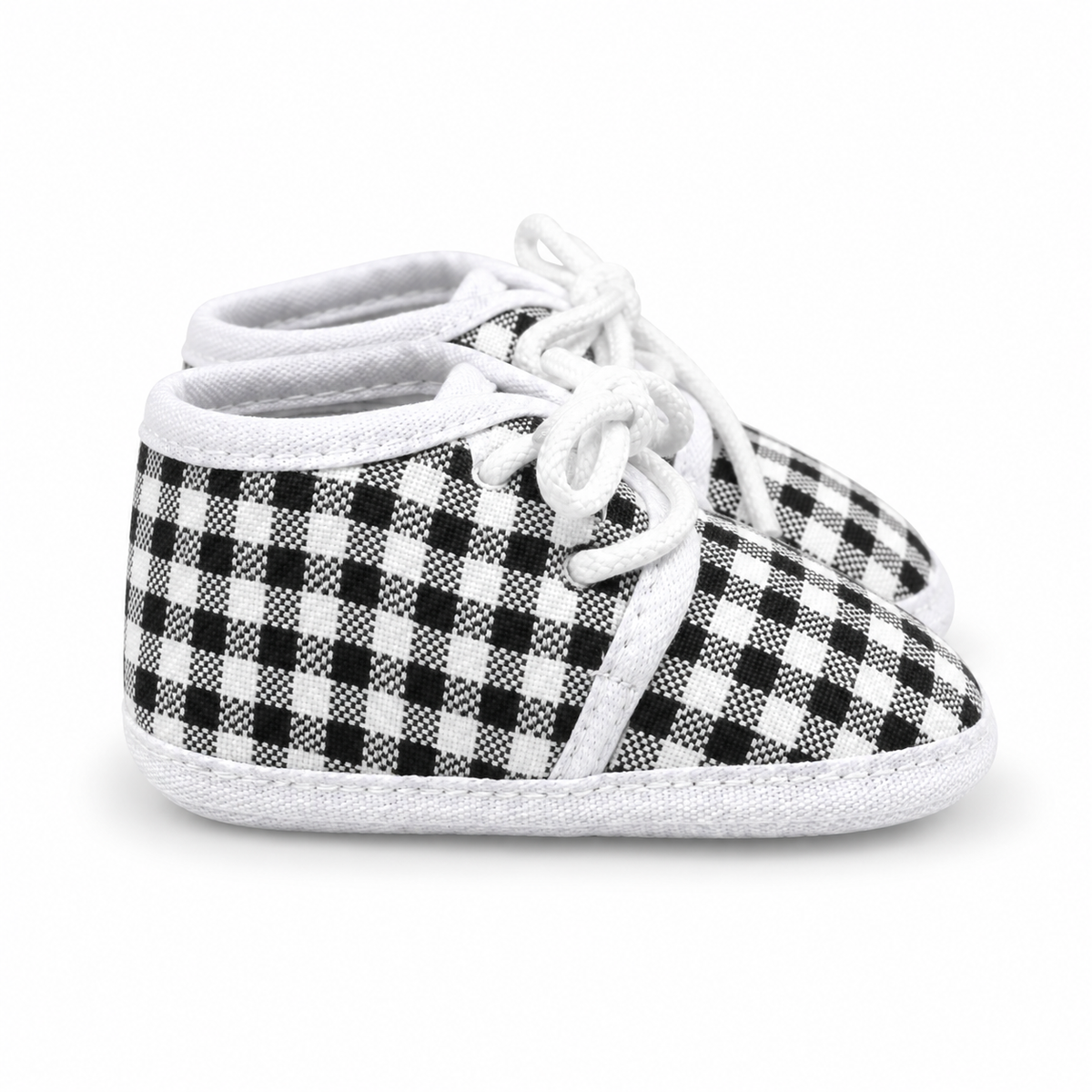 BABY CASUAL COTTON SHOES CHECK BLACK