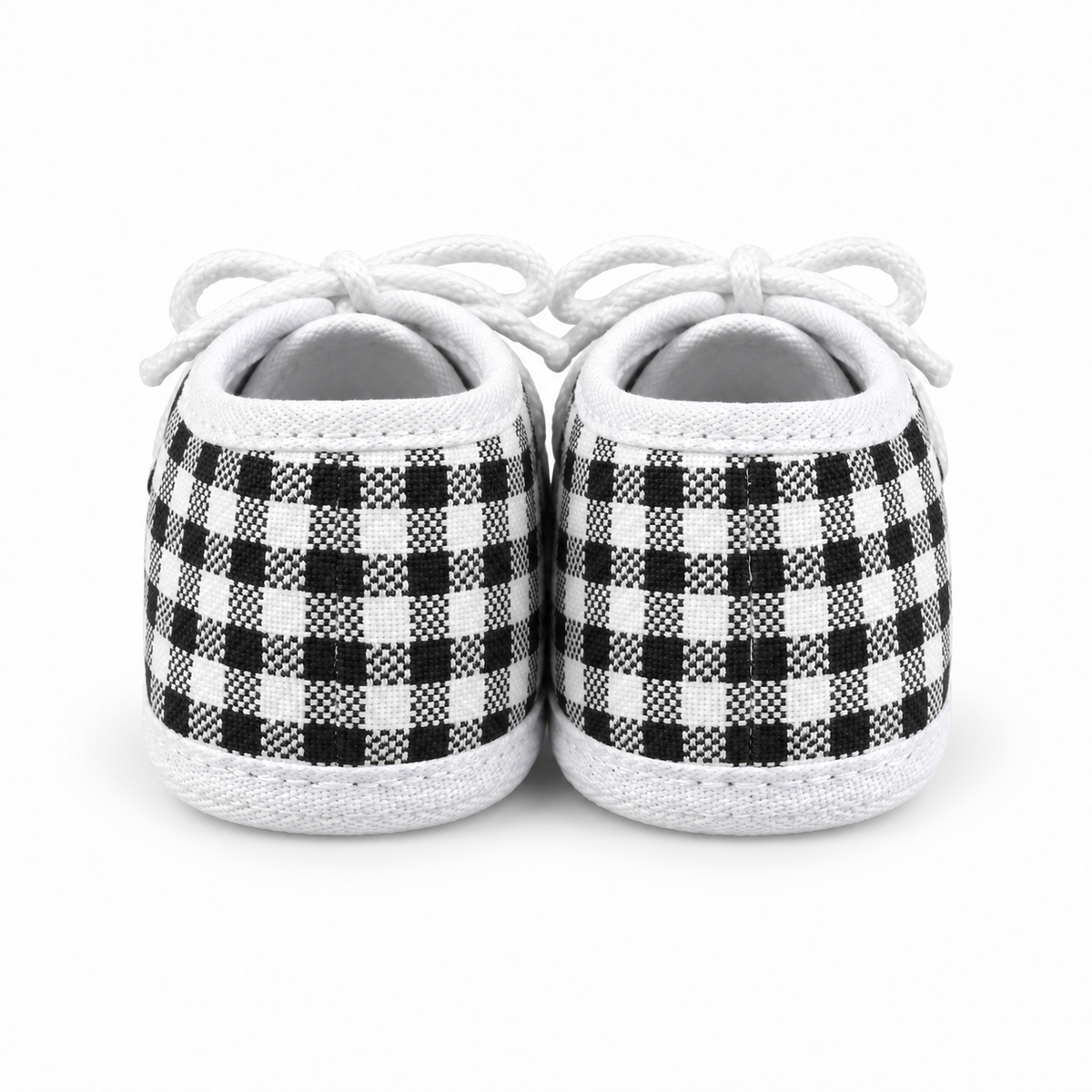 BABY CASUAL COTTON SHOES CHECK BLACK