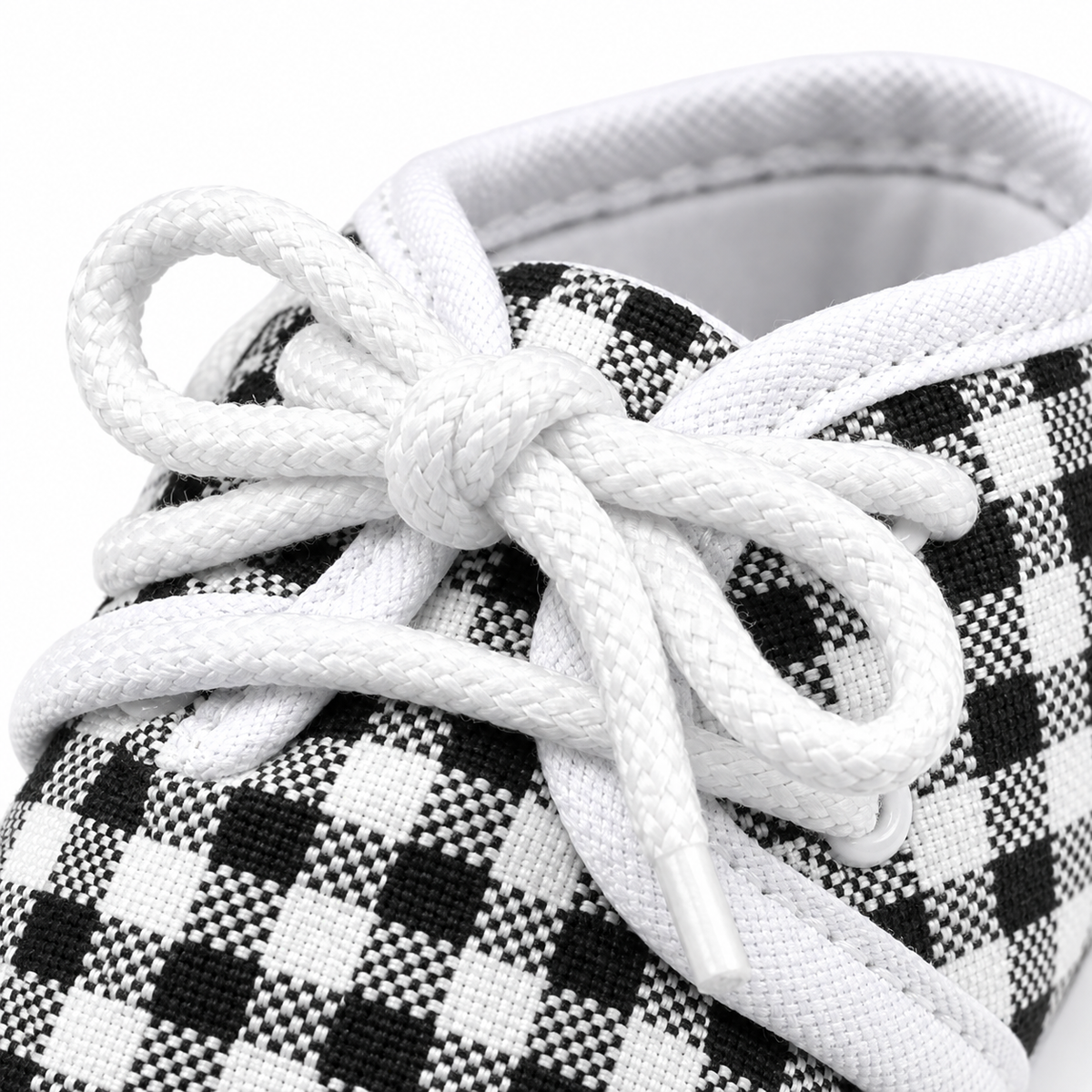 BABY CASUAL COTTON SHOES CHECK BLACK