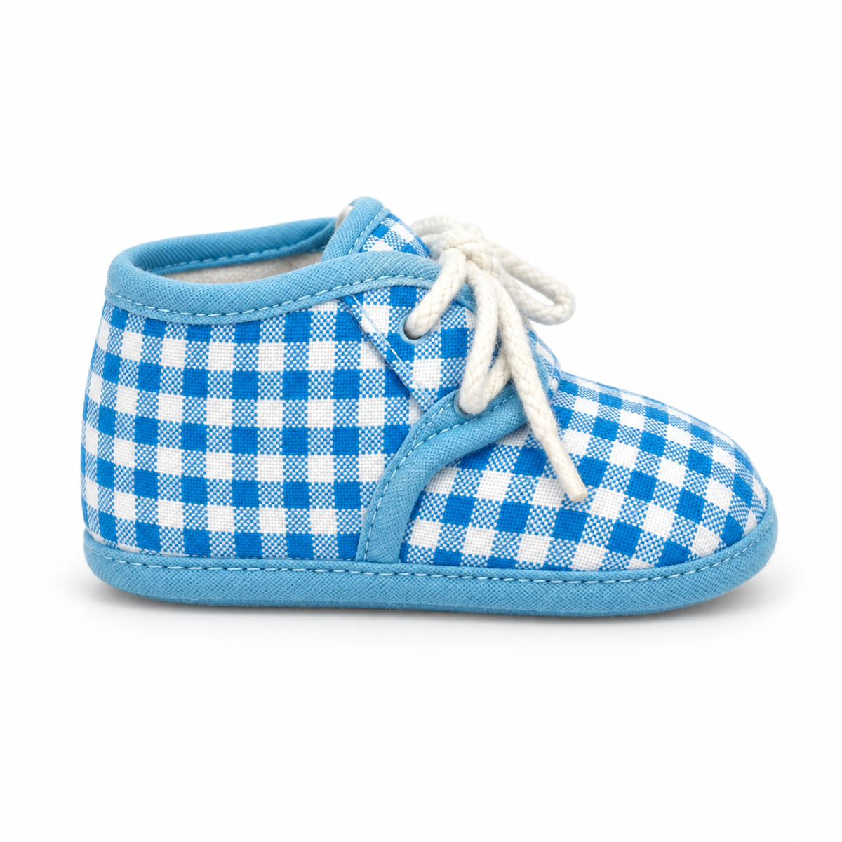 BABY CASUAL COTTON SHOES CHECK BLUE