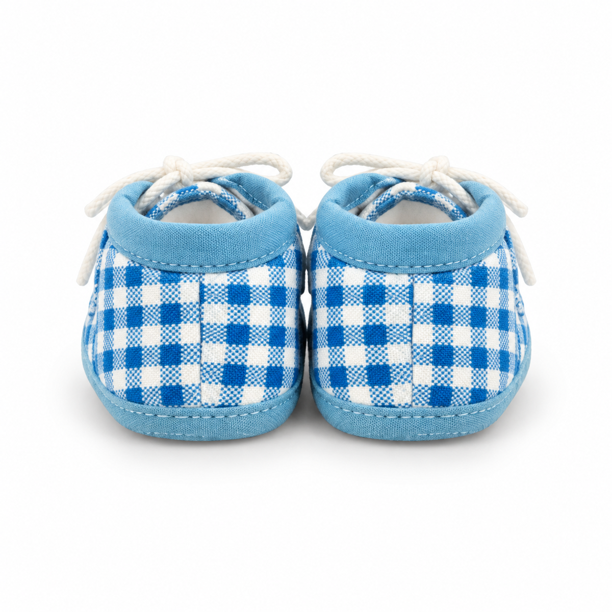 BABY CASUAL COTTON SHOES CHECK BLUE