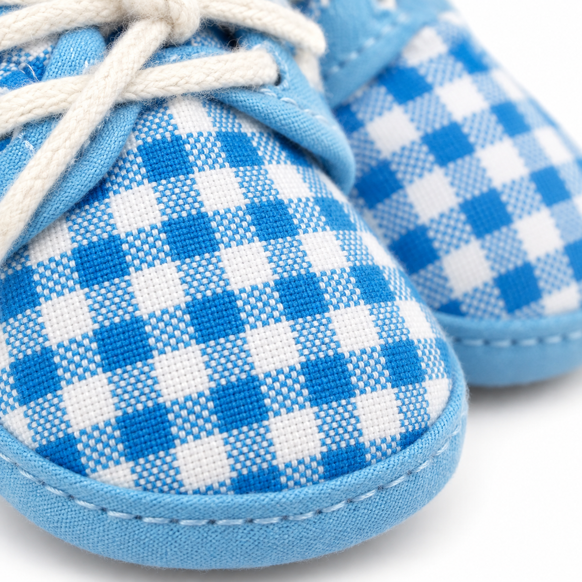 BABY CASUAL COTTON SHOES CHECK BLUE