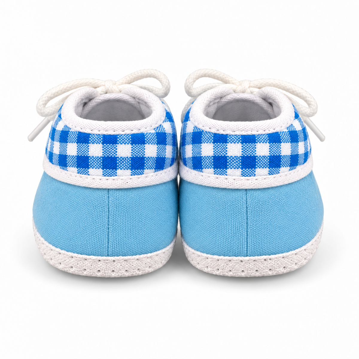 BABY CASUAL COTTON SHOES CHECK HELICOPTER BLUE
