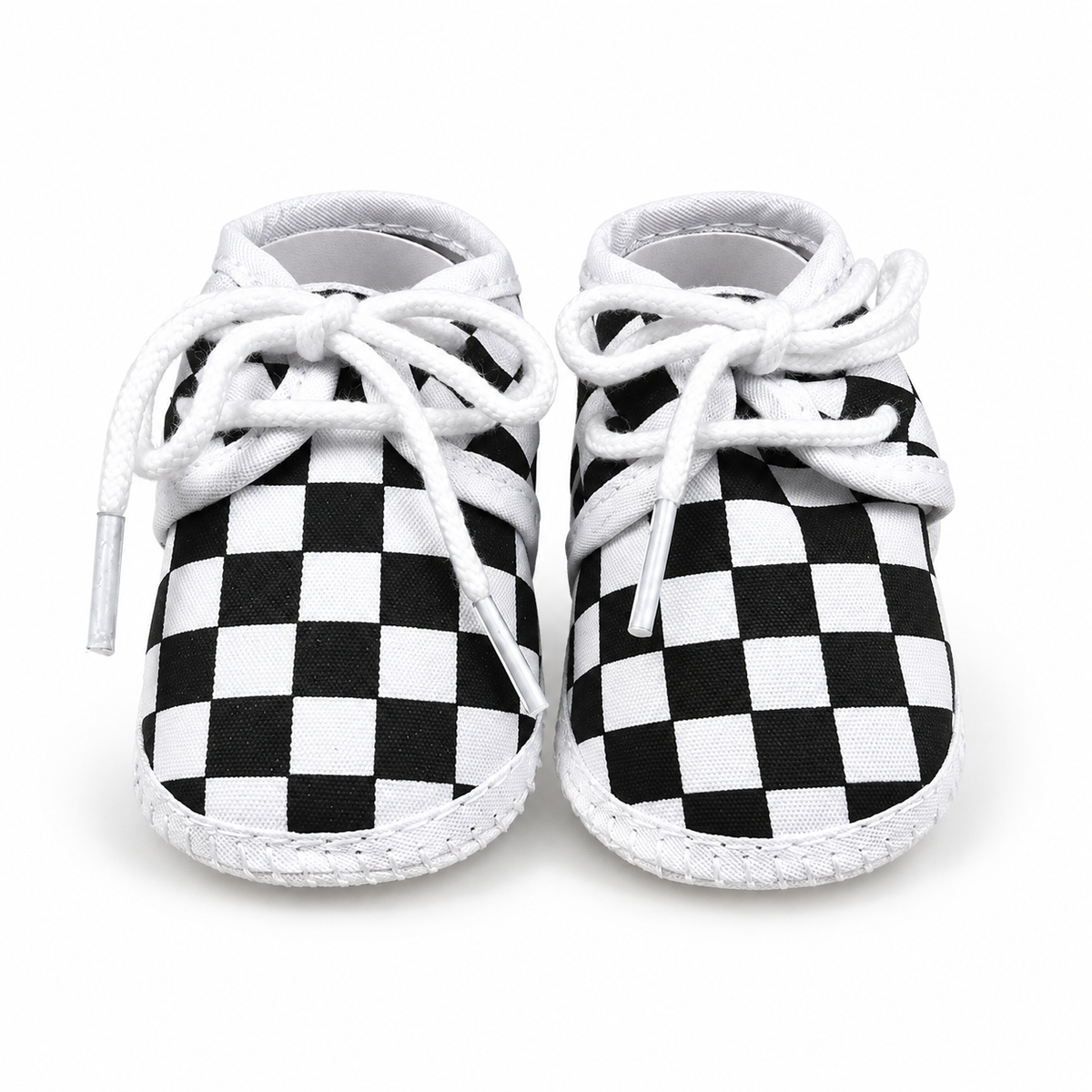 BABY CASUAL COTTON SHOES CHERKERBOARD BLACK