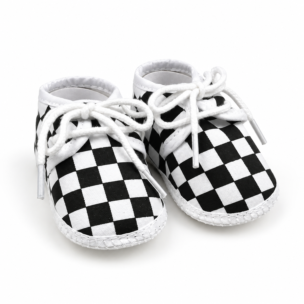 BABY CASUAL COTTON SHOES CHERKERBOARD BLACK