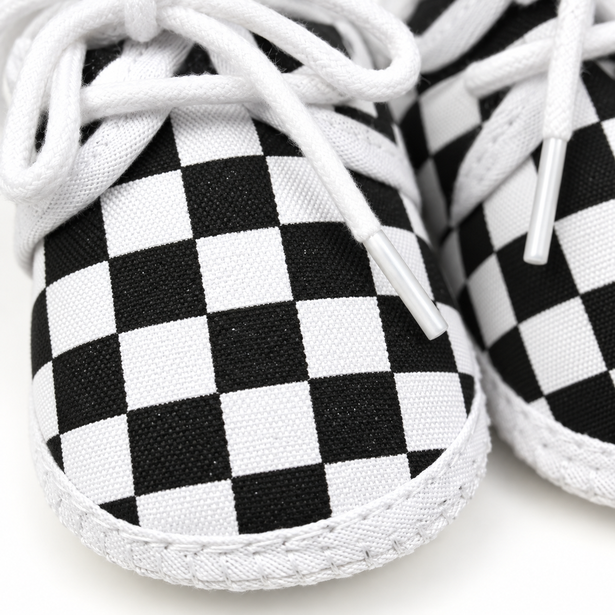 BABY CASUAL COTTON SHOES CHERKERBOARD BLACK