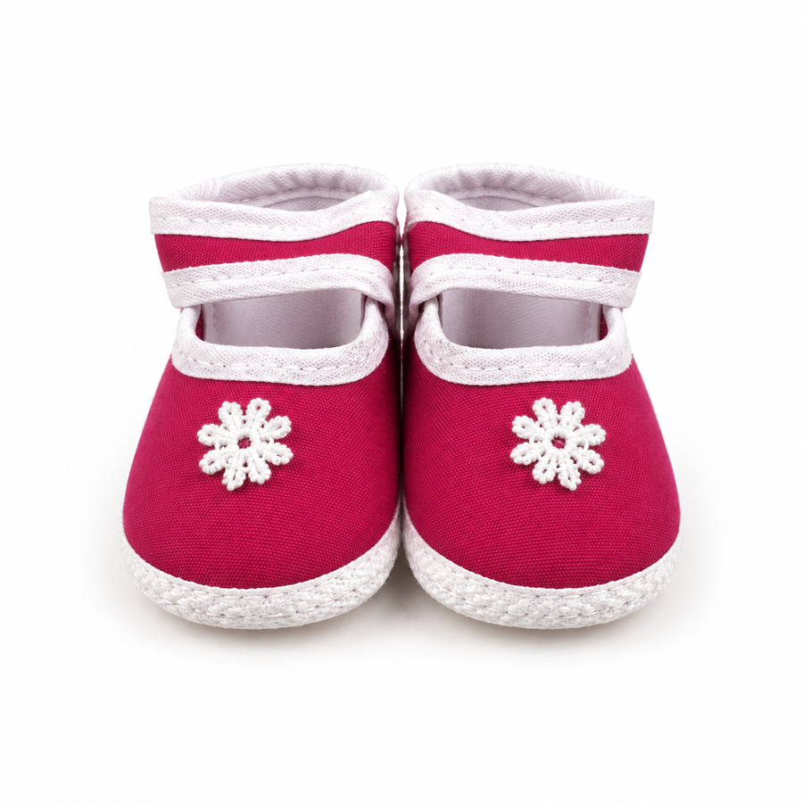 BABY CASUAL COTTON SHOES FLOWER BUNCH PINK