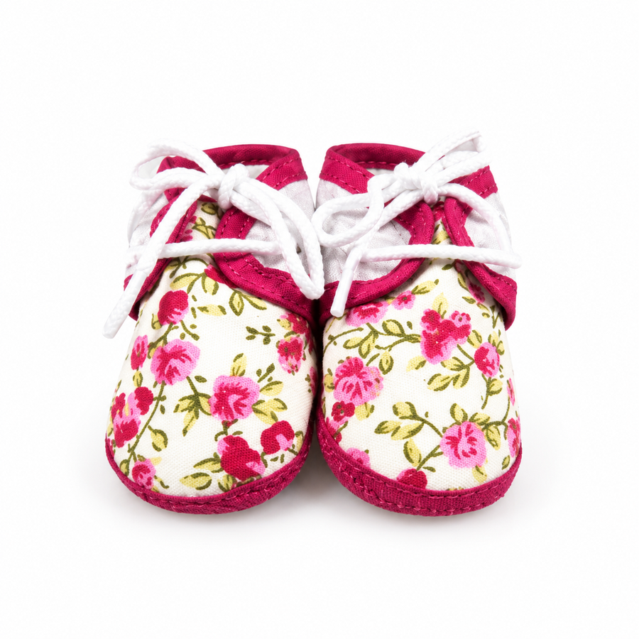 BABY CASUAL COTTON SHOES FLOWER PINK