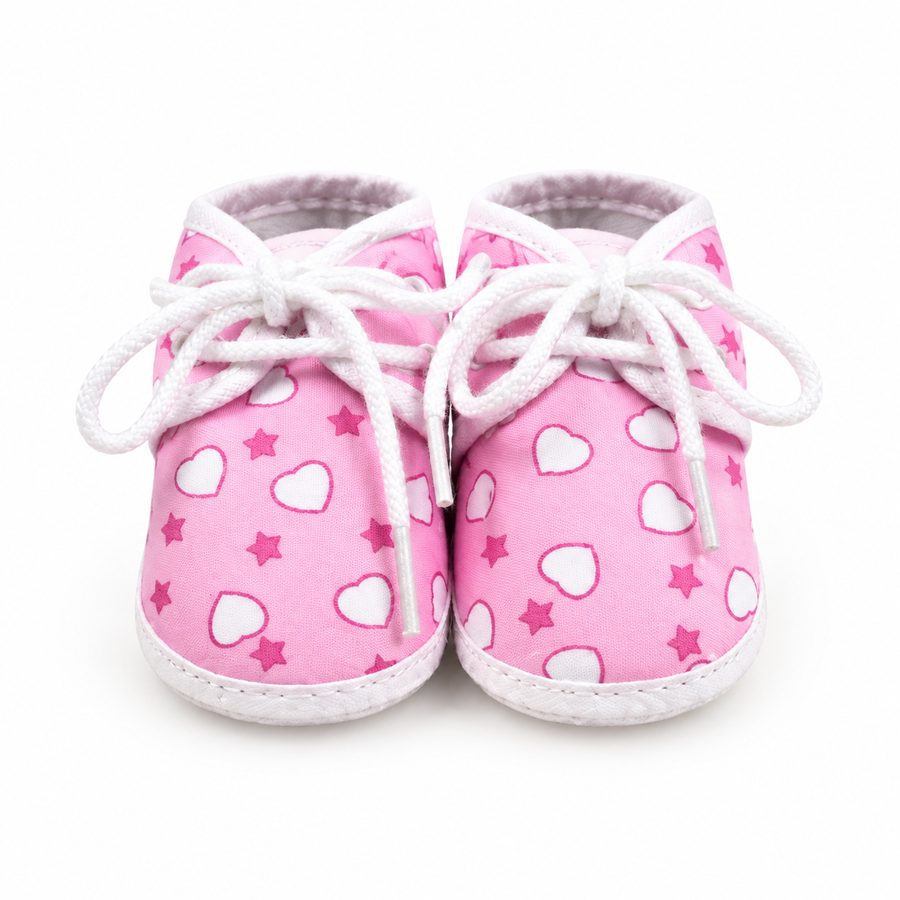 BABY CASUAL COTTON SHOES HEART BABY PINK