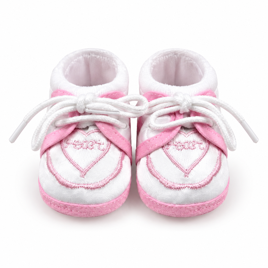 BABY CASUAL COTTON SHOES HEART PINK