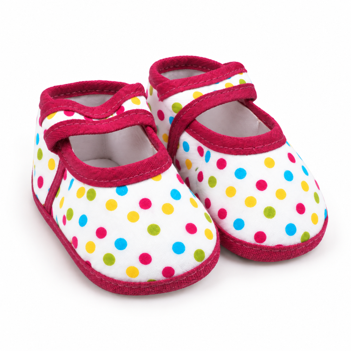 BABY CASUAL COTTON SHOES MULTI DOTTED PINK