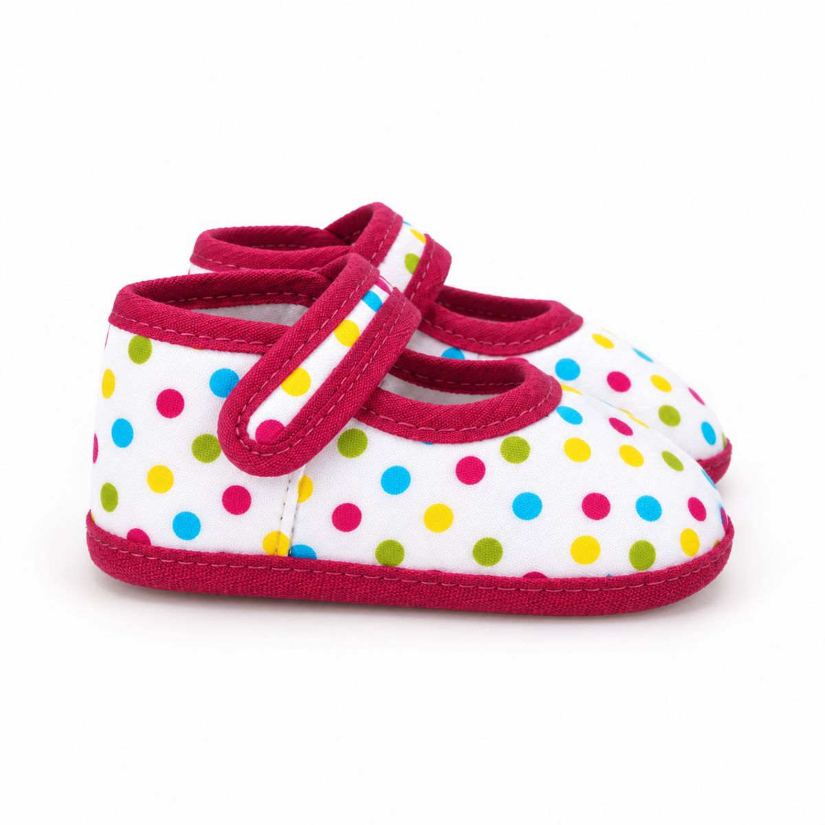 BABY CASUAL COTTON SHOES MULTI DOTTED PINK