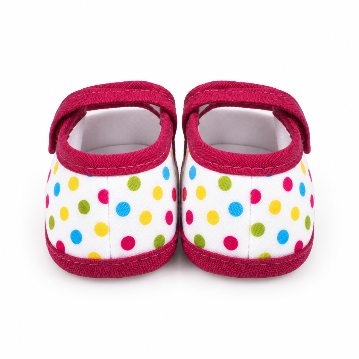 BABY CASUAL COTTON SHOES MULTI DOTTED PINK