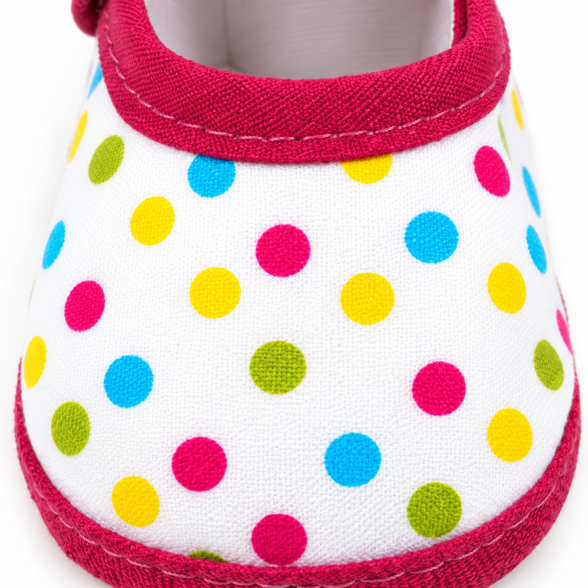 BABY CASUAL COTTON SHOES MULTI DOTTED PINK