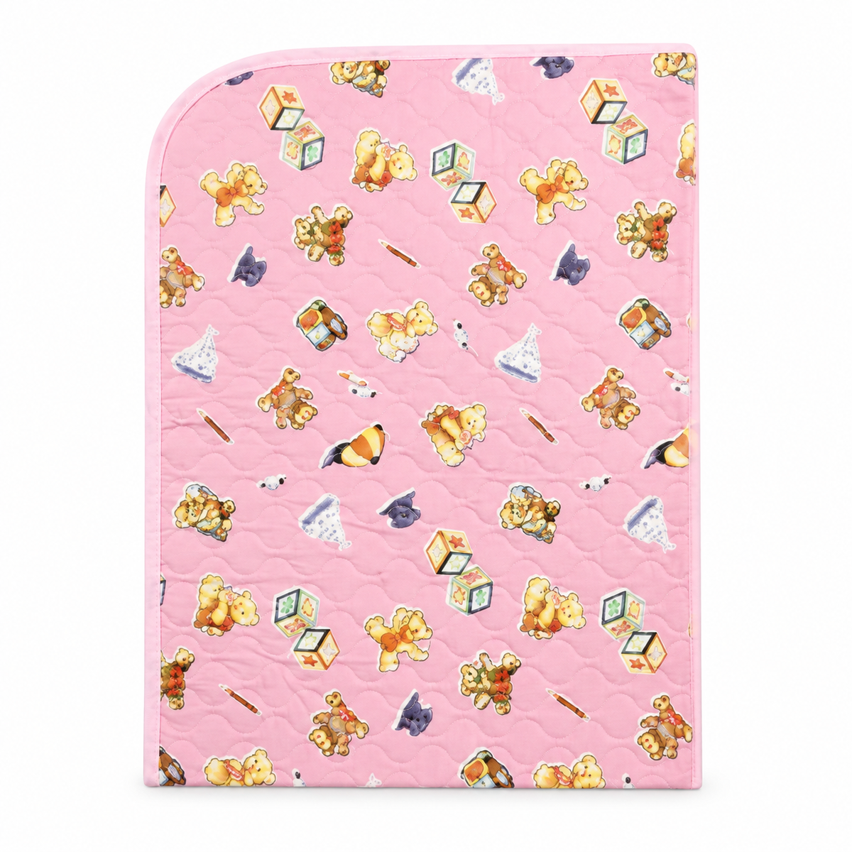 BABY CHANGING PLASTIC SHEET BEAR PRINT PINK