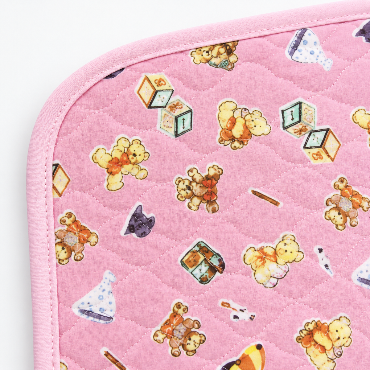 BABY CHANGING PLASTIC SHEET BEAR PRINT PINK