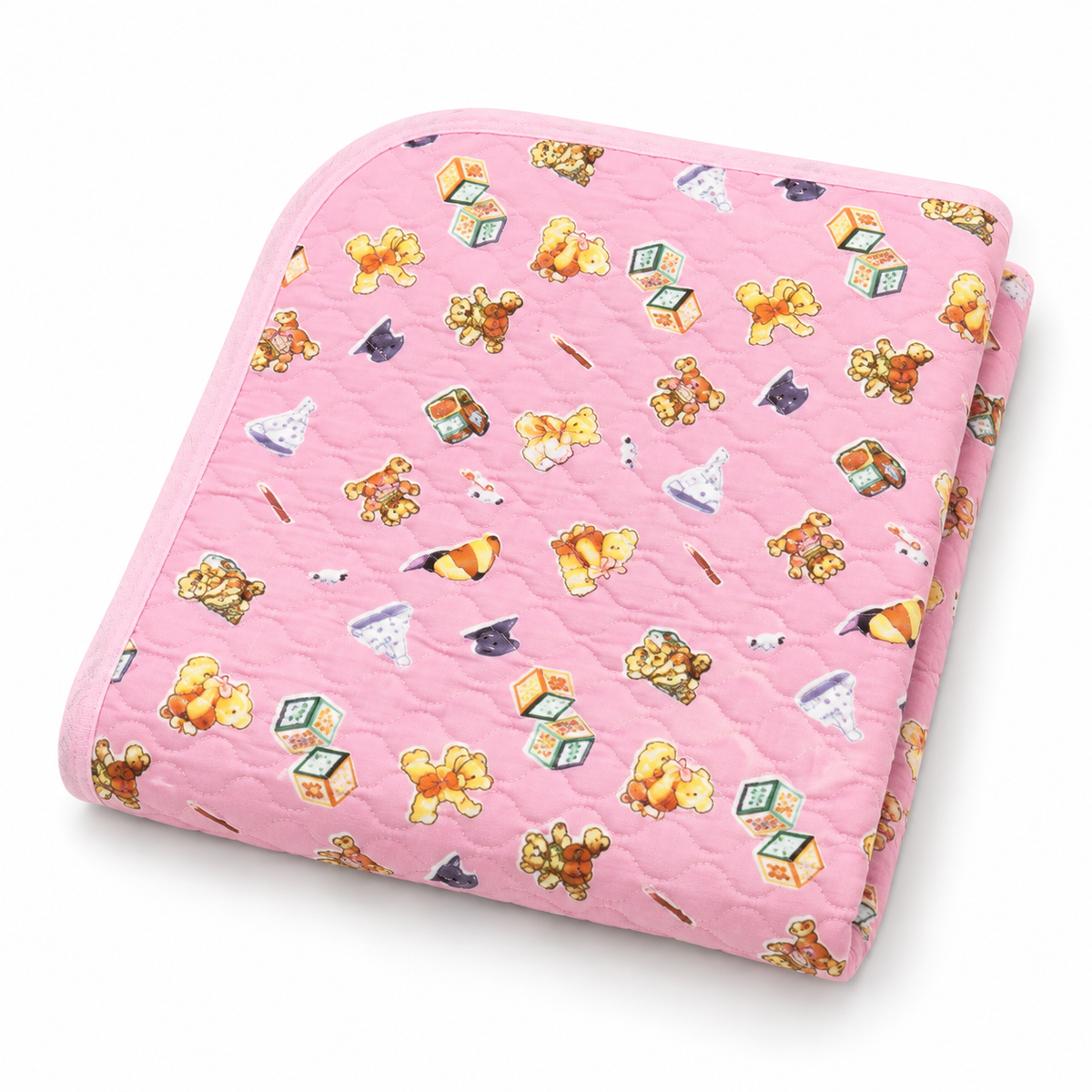 BABY CHANGING PLASTIC SHEET BEAR PRINT PINK