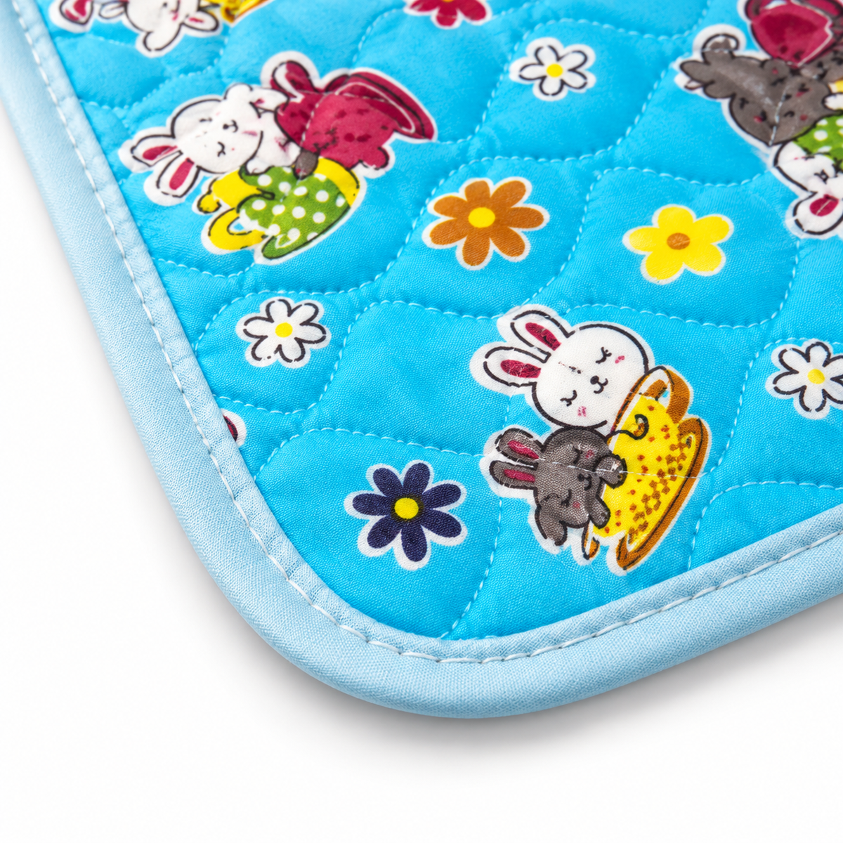 BABY CHANGING PLASTIC SHEET BUNNY PRINT BLUE