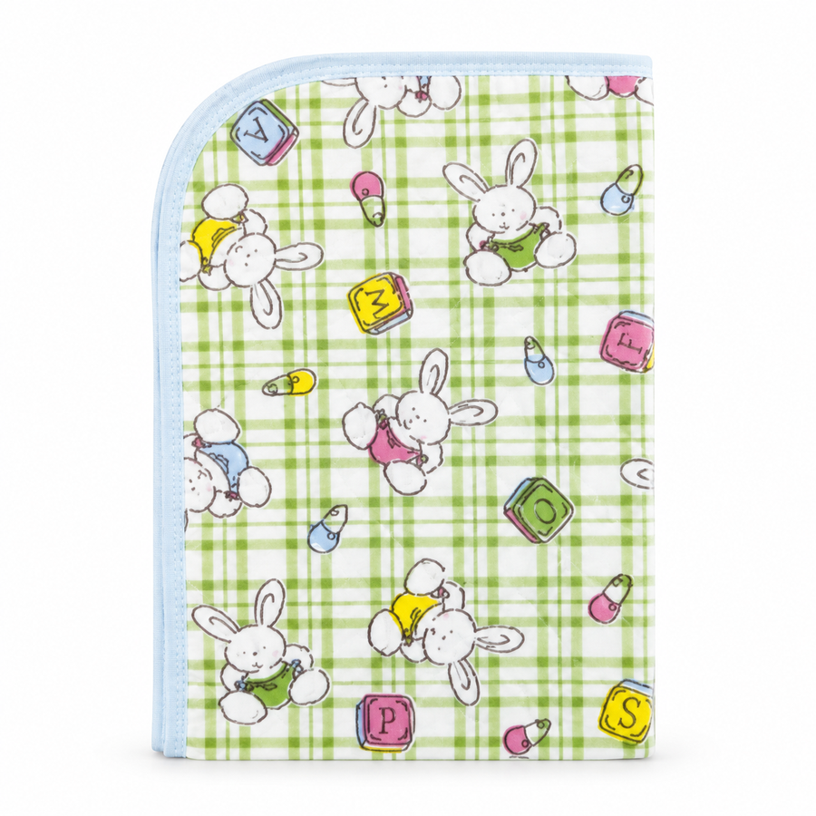 BABY CHANGING PLASTIC SHEET BUNNY WHITE SMALL