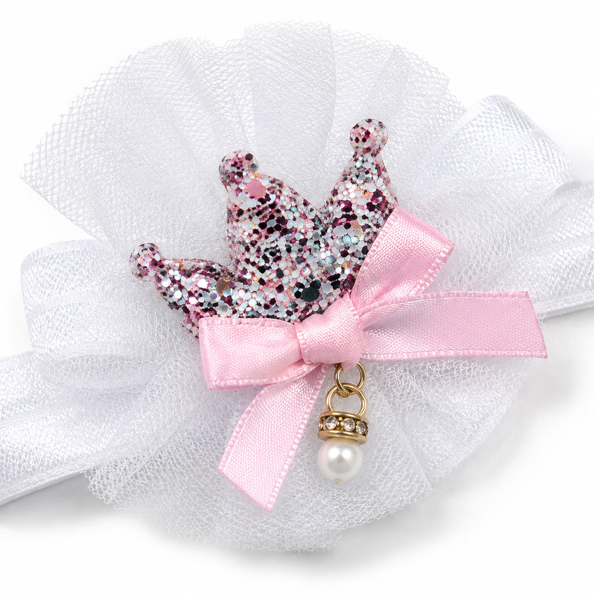 BABY CROWN & FLOWER HEADBAND SET 3PCS