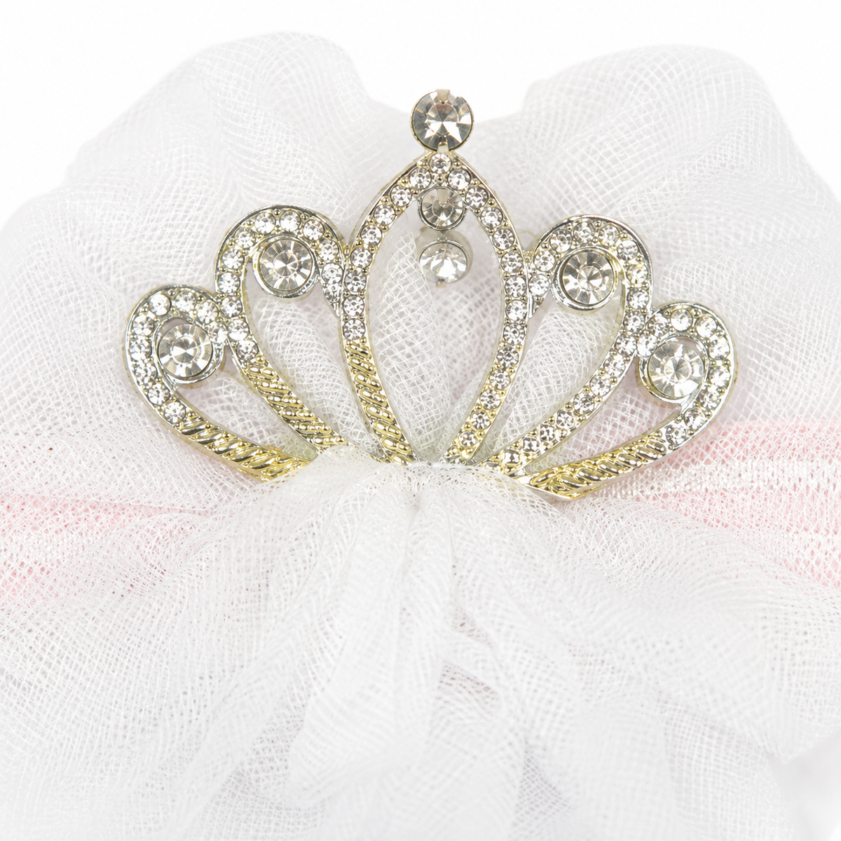 BABY GIRL CROWN AND BOO HEADBAND SET 3PCS WHITE