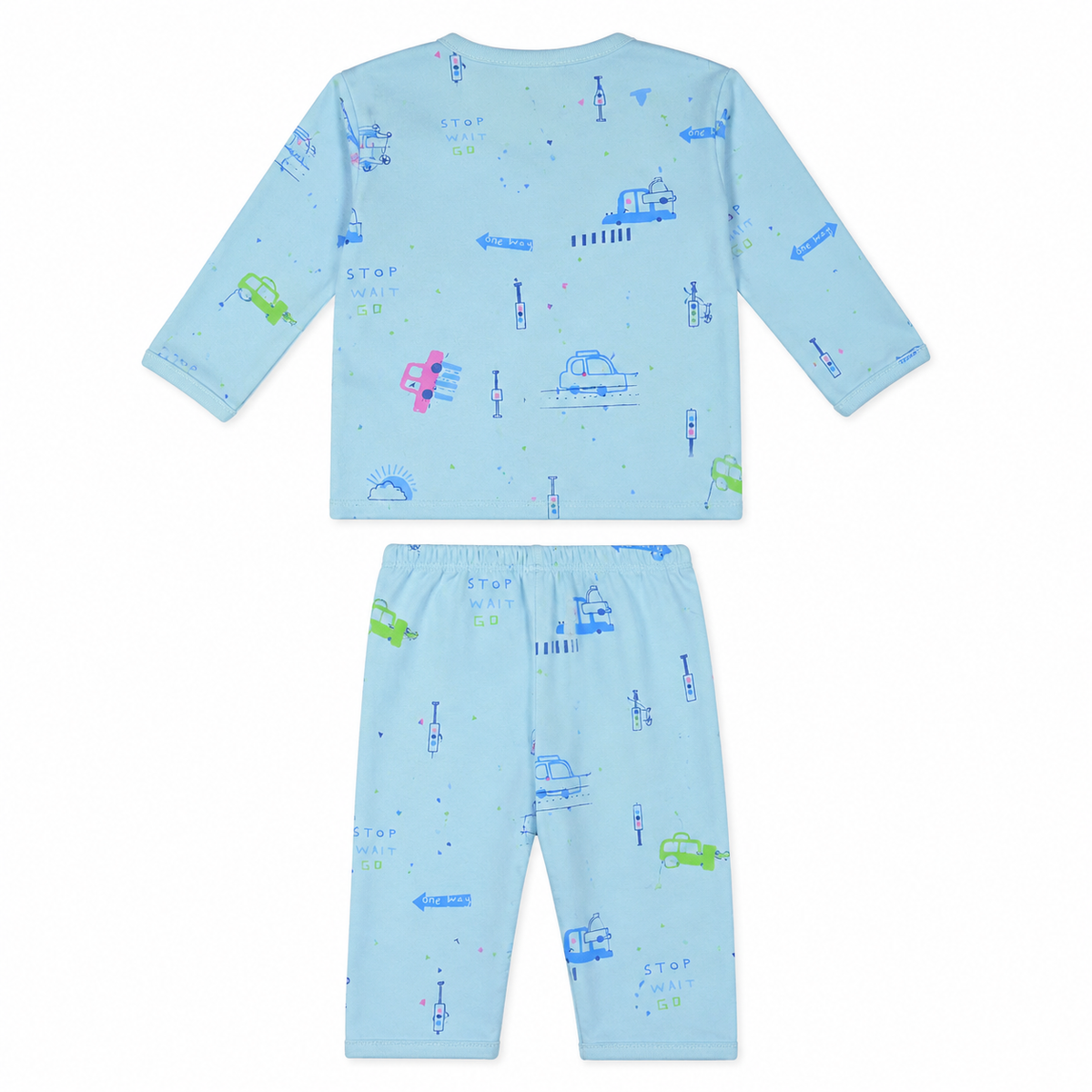 KIDZO BABY 2PCS SUIT CAR PRINTED BLUE