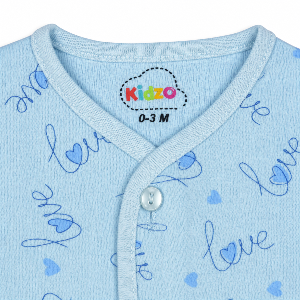 KIDZO BABY 2PCS SUIT LOVE PRINTED BLUE