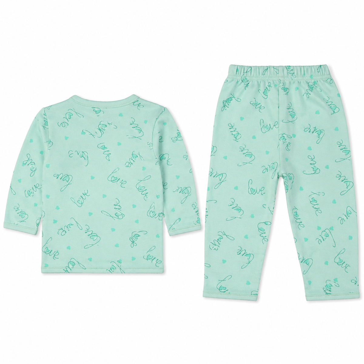 KIDZO BABY 2PCS SUIT LOVE PRINTED GREEN