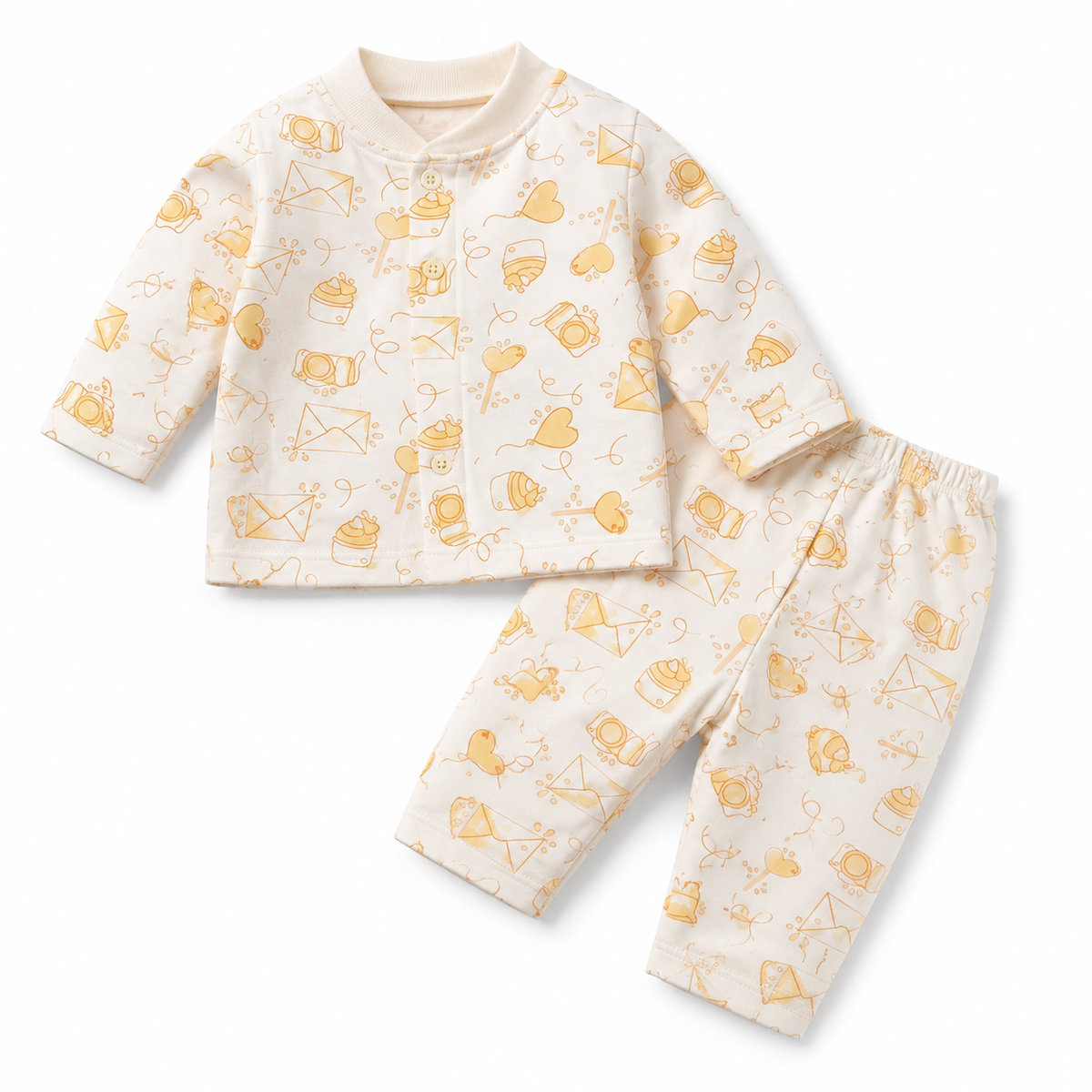 KIDZO BABY 2PCS SUIT PRINTED PEACH