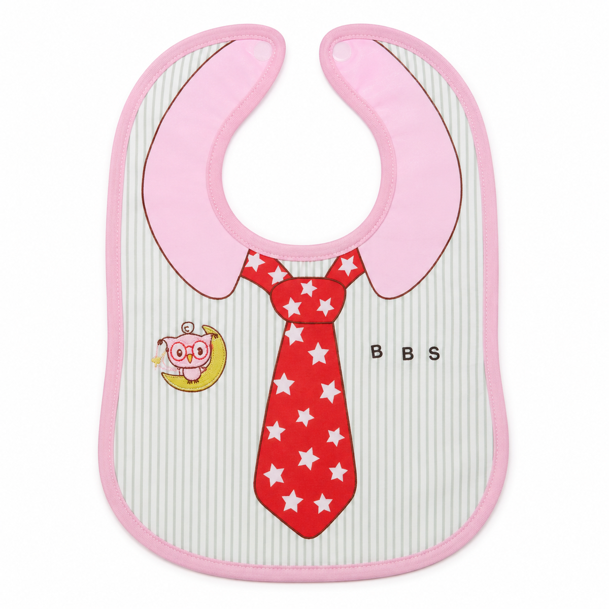 BABY BIB TIE PRINTED PINK