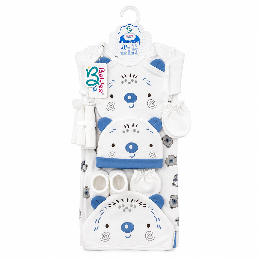 11-Piece Newborn Essentials Starter Set - Koala Print, Blue