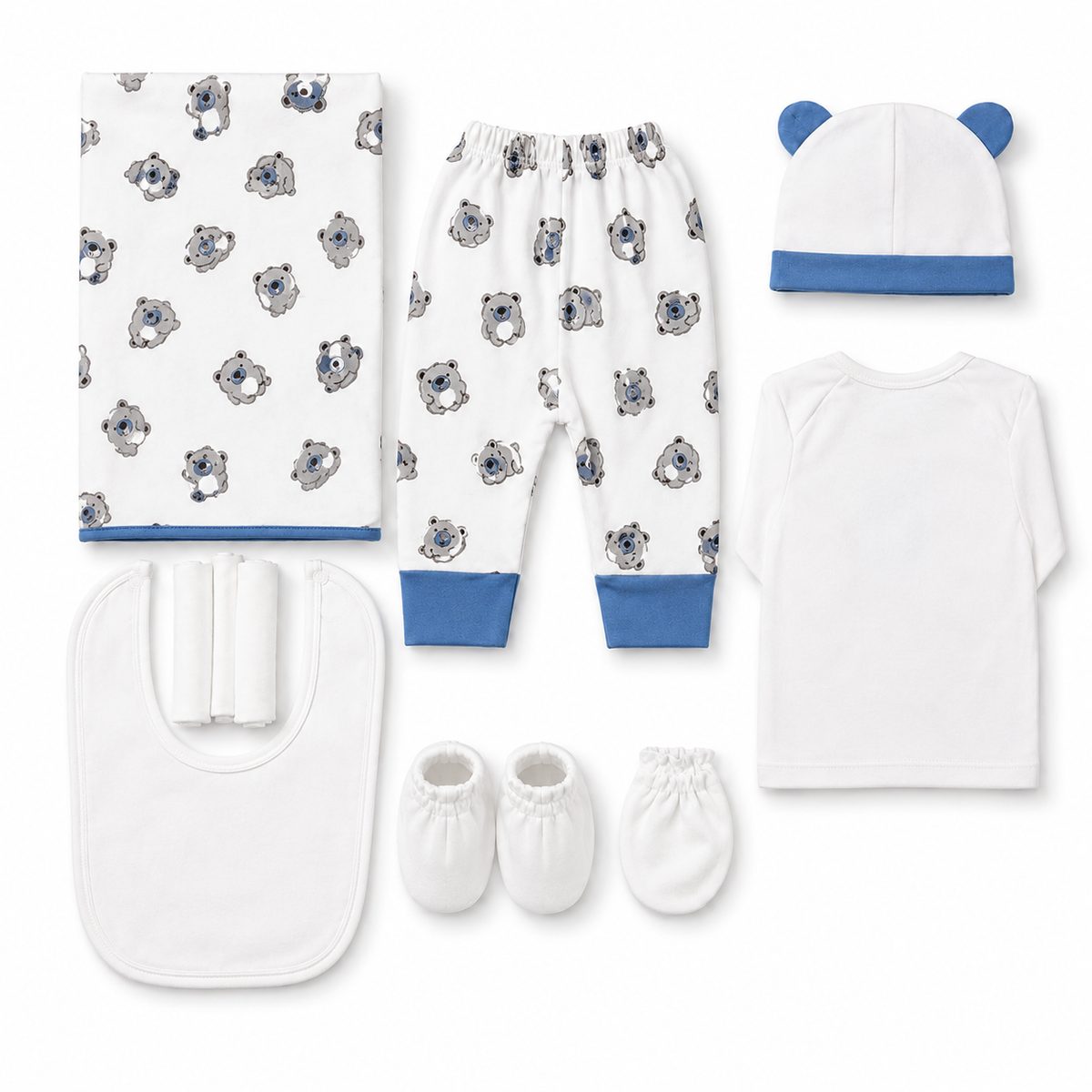 11-Piece Newborn Essentials Starter Set - Koala Print, Blue