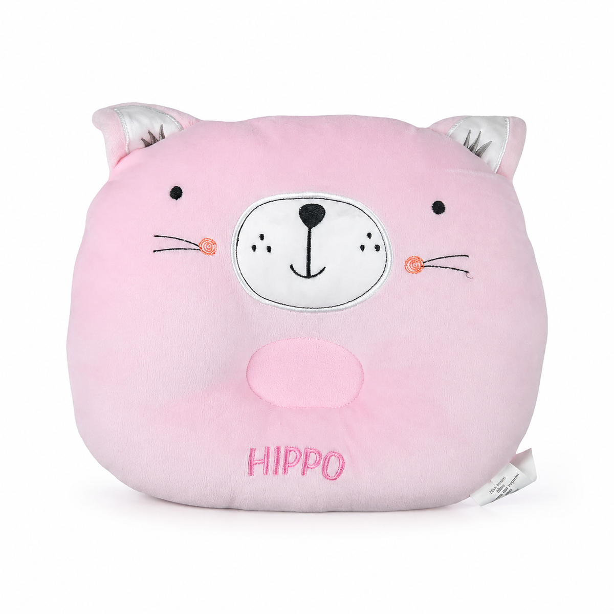 Pink Hippo Cat Baby Pillow