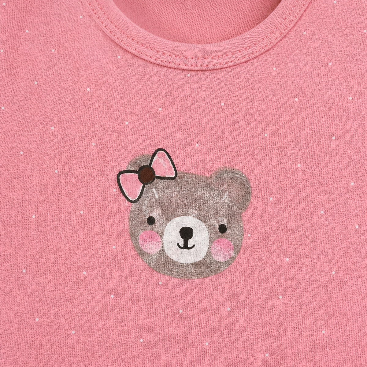 Short-Sleeve Cotton Baby Rompers 3-Pack – Pink Teddy