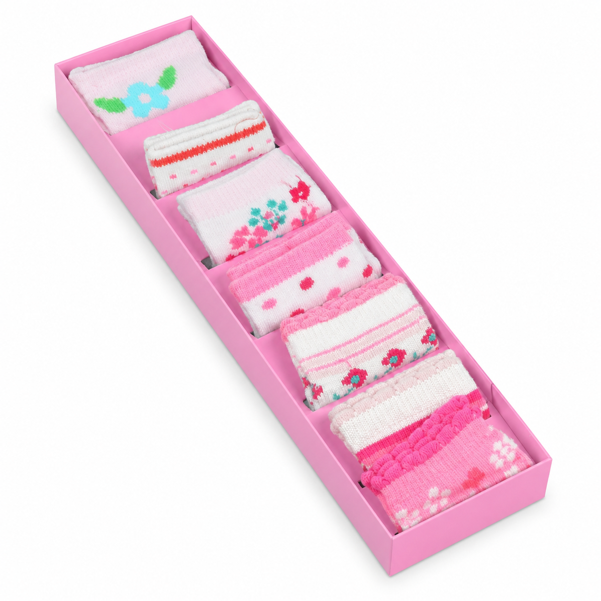 Baby Girl Socks 7-Pair Mix Box, Pink