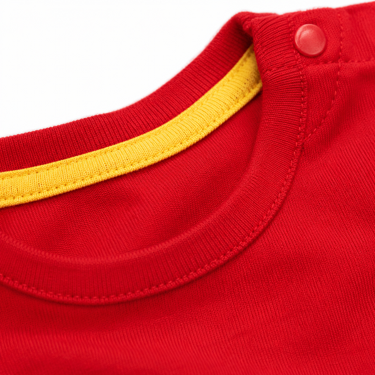 Imported Soft Cool Fabric Summer Outfit - Red & Yellow