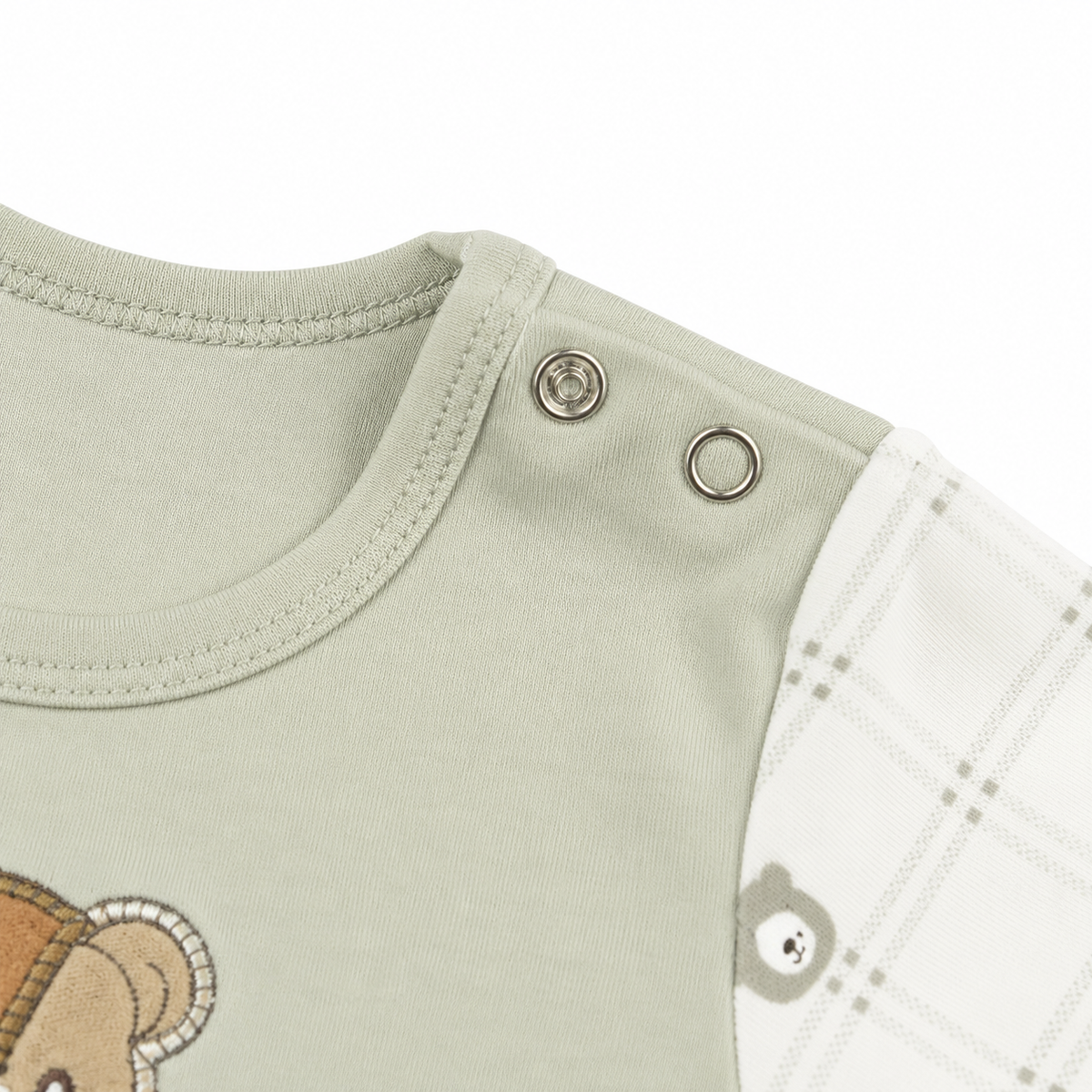 Newborn Starter Set 10-Piece, Grey Check Bear