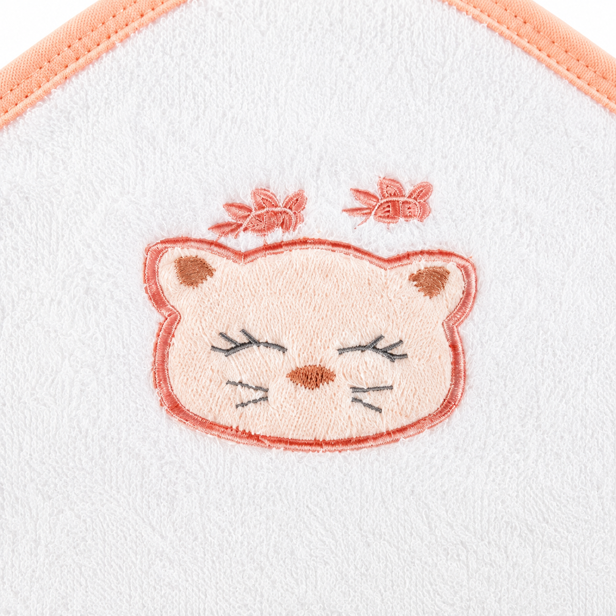 Seniors Cotton Baby Bath Towel, White Cat Design