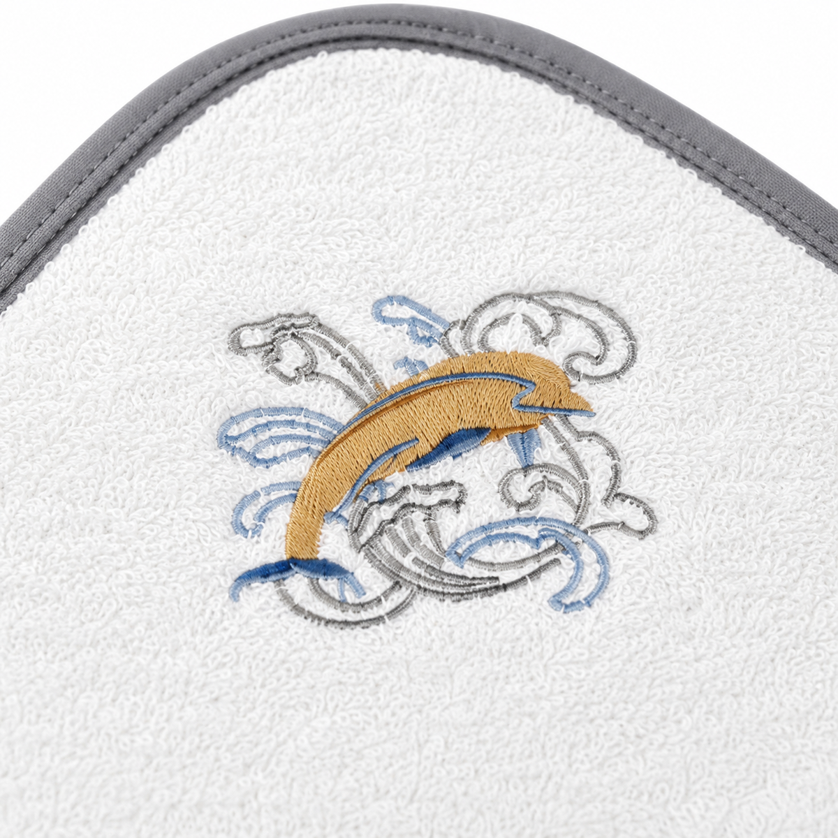 Seniors Baby Bath Towel, Blue Dolphin Design