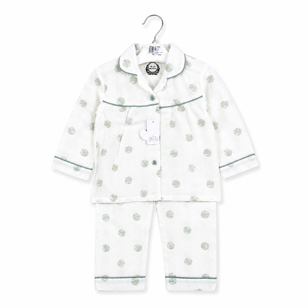 Kidzo Baby Night Suits Dotted Print Green