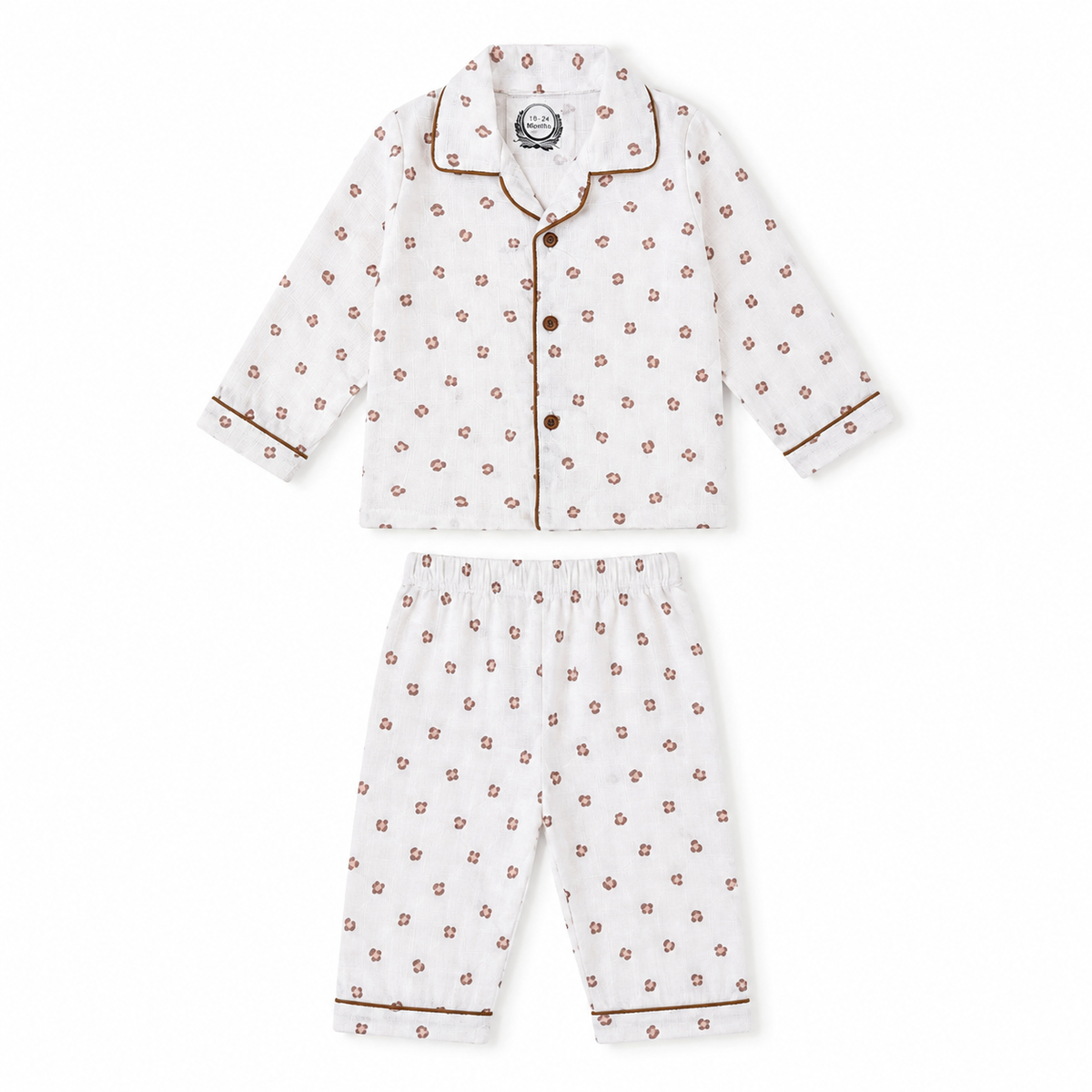 Kidzo Baby Night Suits Mini Panther Print Brown