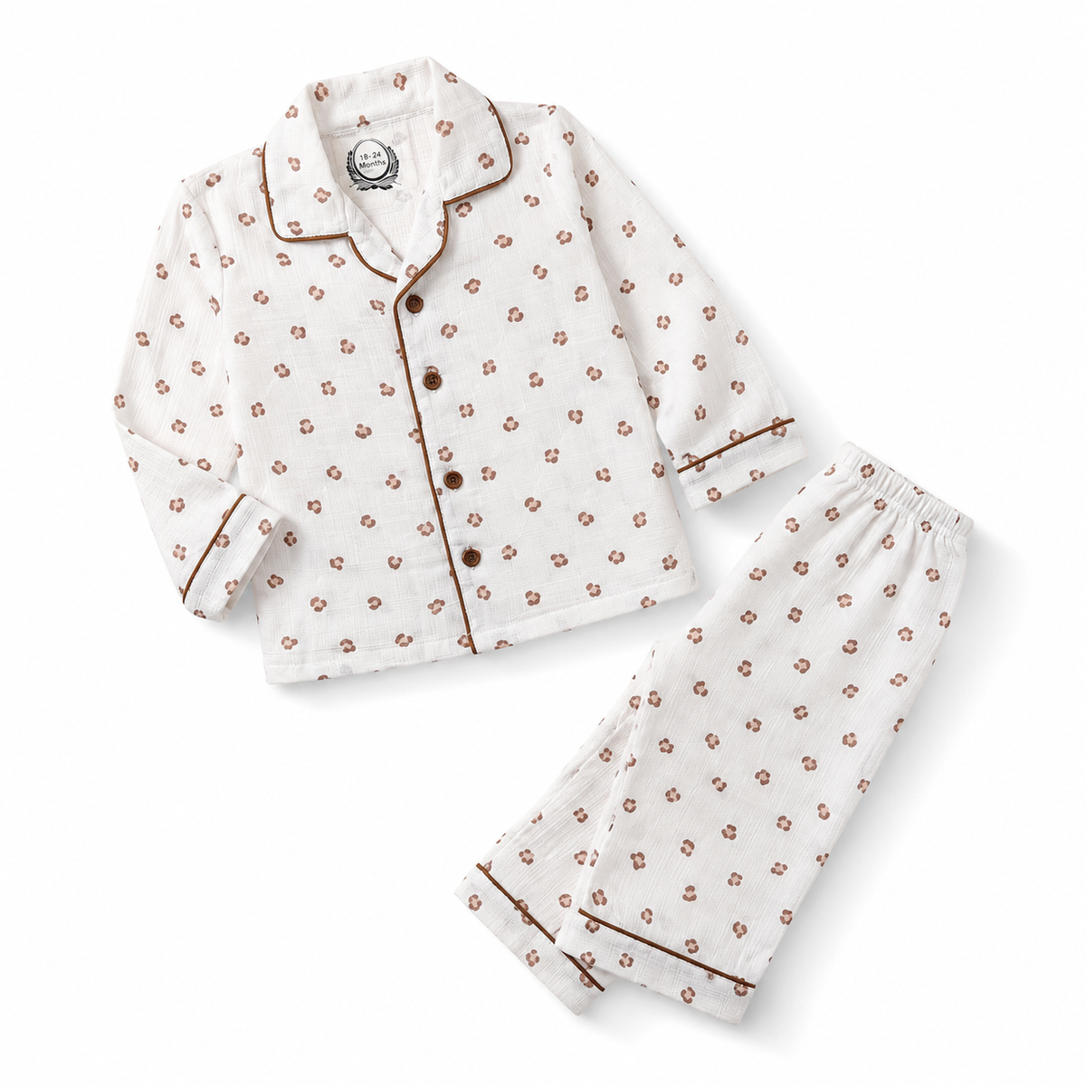 Kidzo Baby Night Suits Mini Panther Print Brown