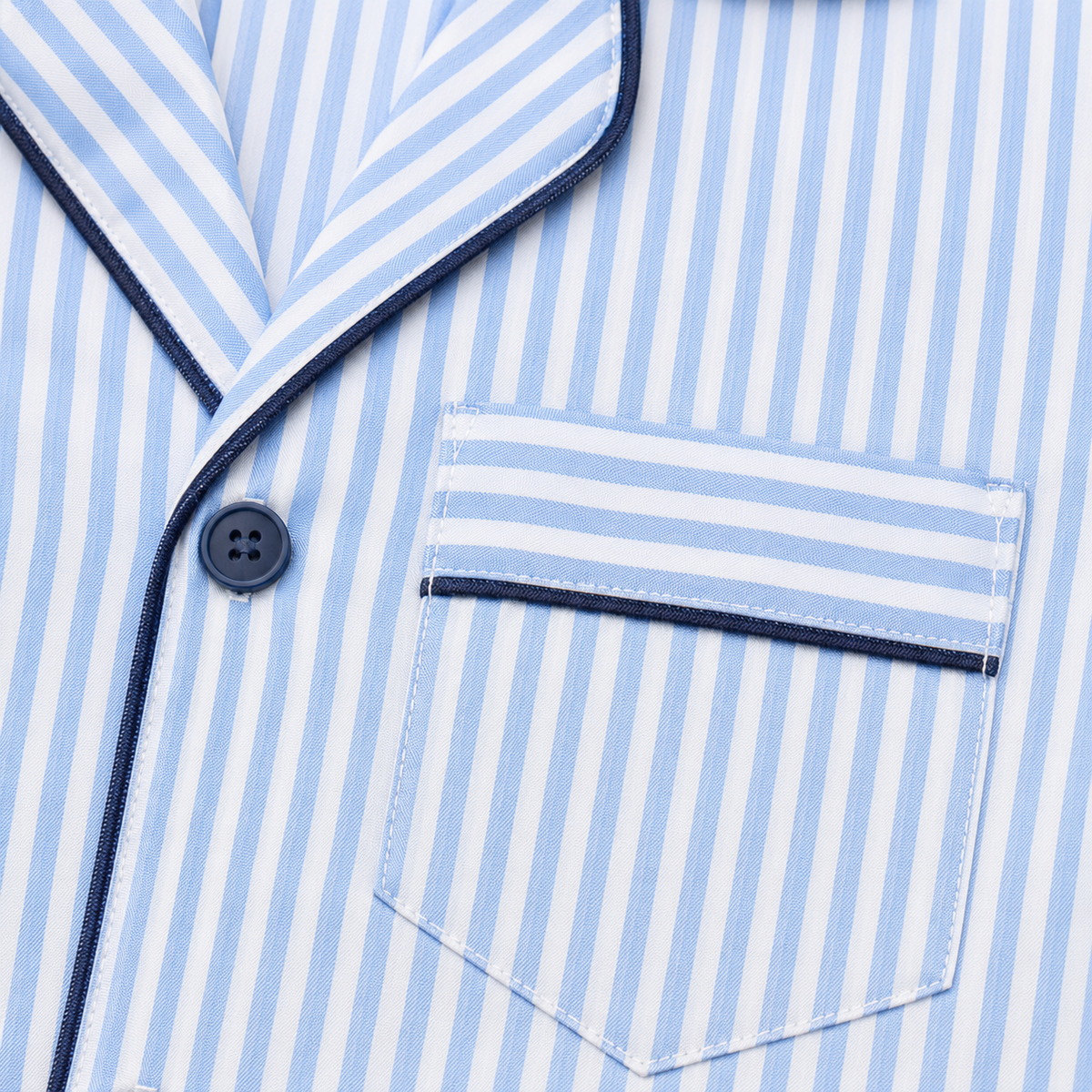 Kidzo Night Suit Striped Blue Line with Pocket