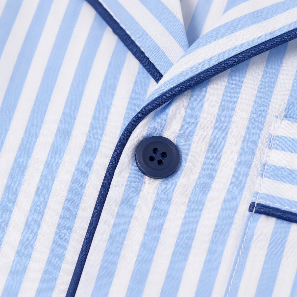 Kidzo Night Suit Striped Blue Line with Pocket