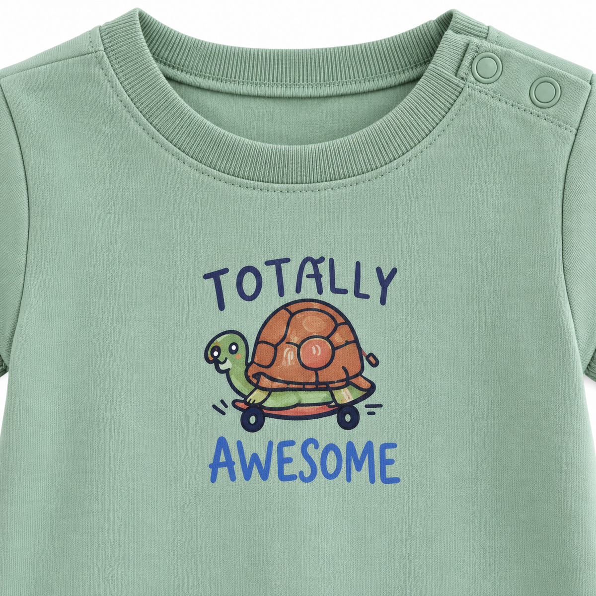 Short-Sleeve Cotton Baby Rompers 3-Pack – Green Turtle