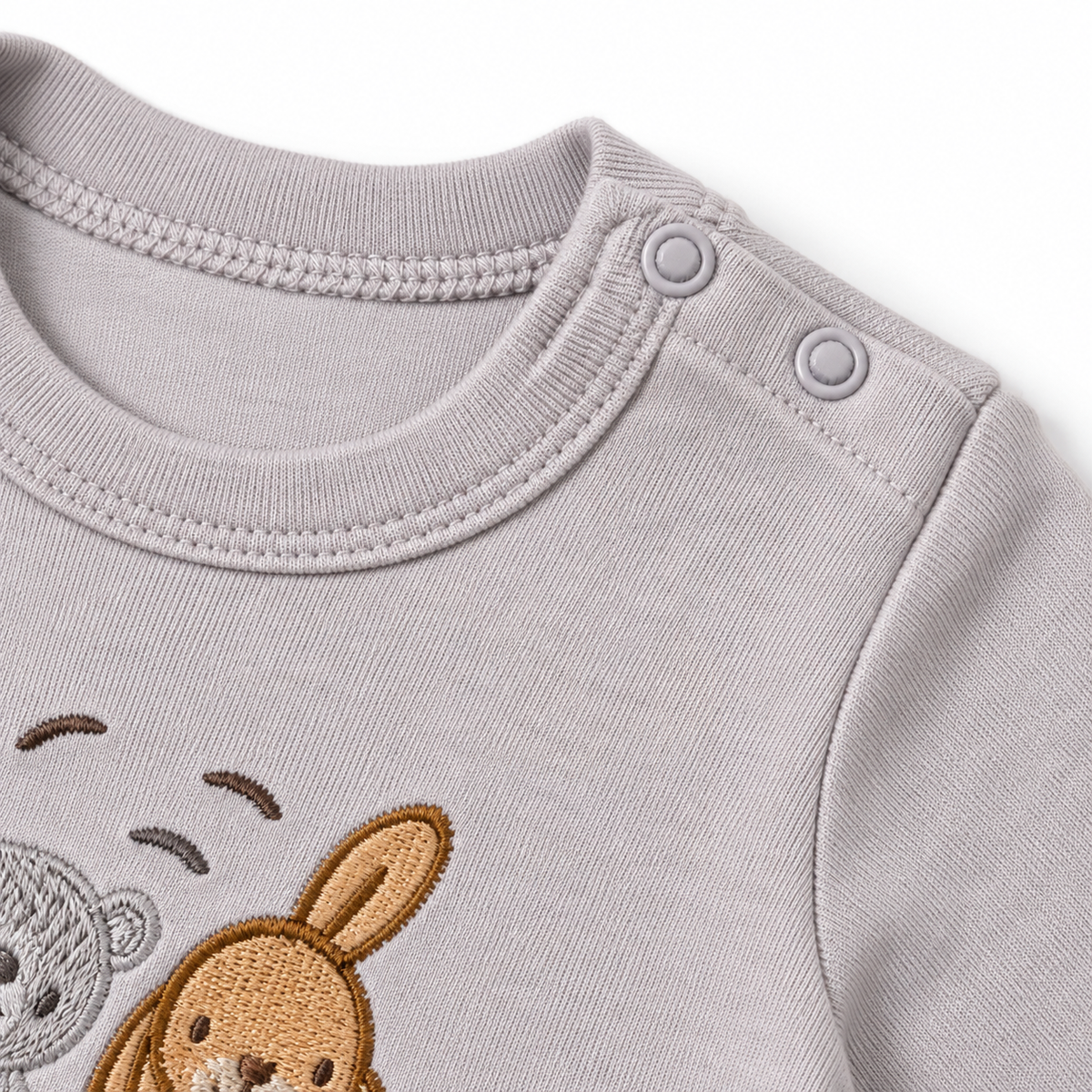 STARTER SET 11 PIECES BABY NEW BORN ESSENTIALS RABBIT BEAR PRINT GREY COLOUR