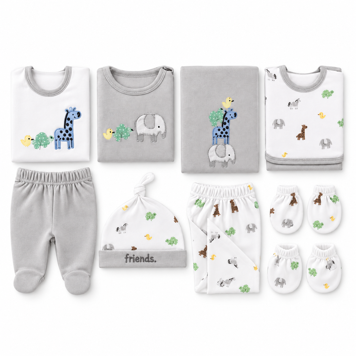 Gift Box 12 Pieces Baby Dream Cute Bear Grey/White