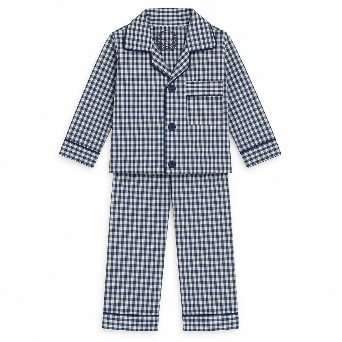 KIDZO BABY NIGHT SUIT CHECK BLUE WITH POCKET