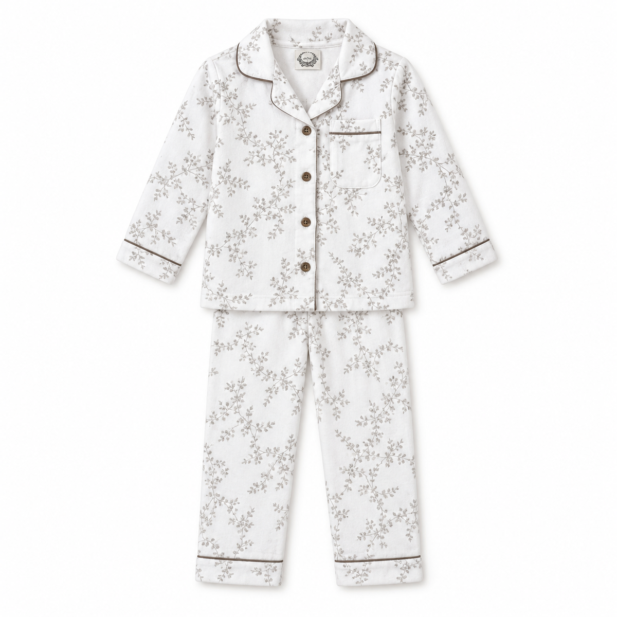 KIDZO BABY NIGHT SUITS FLORAL PRINT BROWN