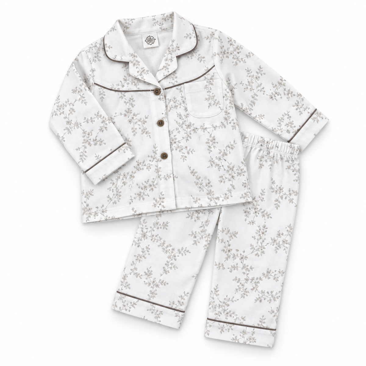 KIDZO BABY NIGHT SUITS FLORAL PRINT BROWN